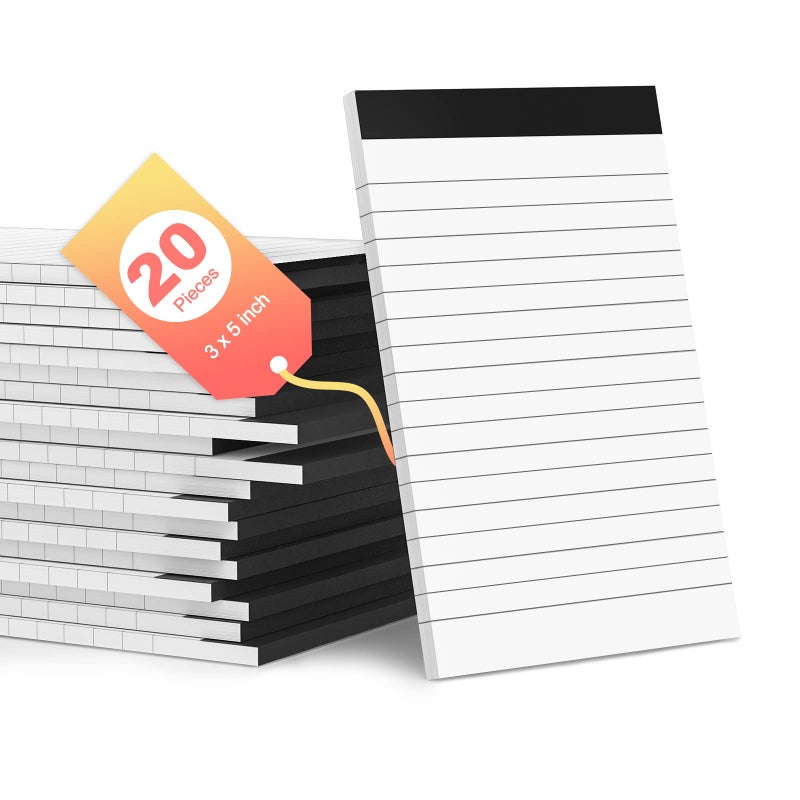 Aidunmis 20 حزمة من دفاتر الملاحظات الصغيرة التي تُعبأ وسادات المذكرات مقاس 3 × 5 بوصات مبطنة للكتابة مع 30 ورقة من ورق الملاحظات في كل وسادة عبوات دفتر ملاحظات صغيرة الحجم لتدوين الملاحظات والتذكيرات والتخطيط التنظيمي - Image 1